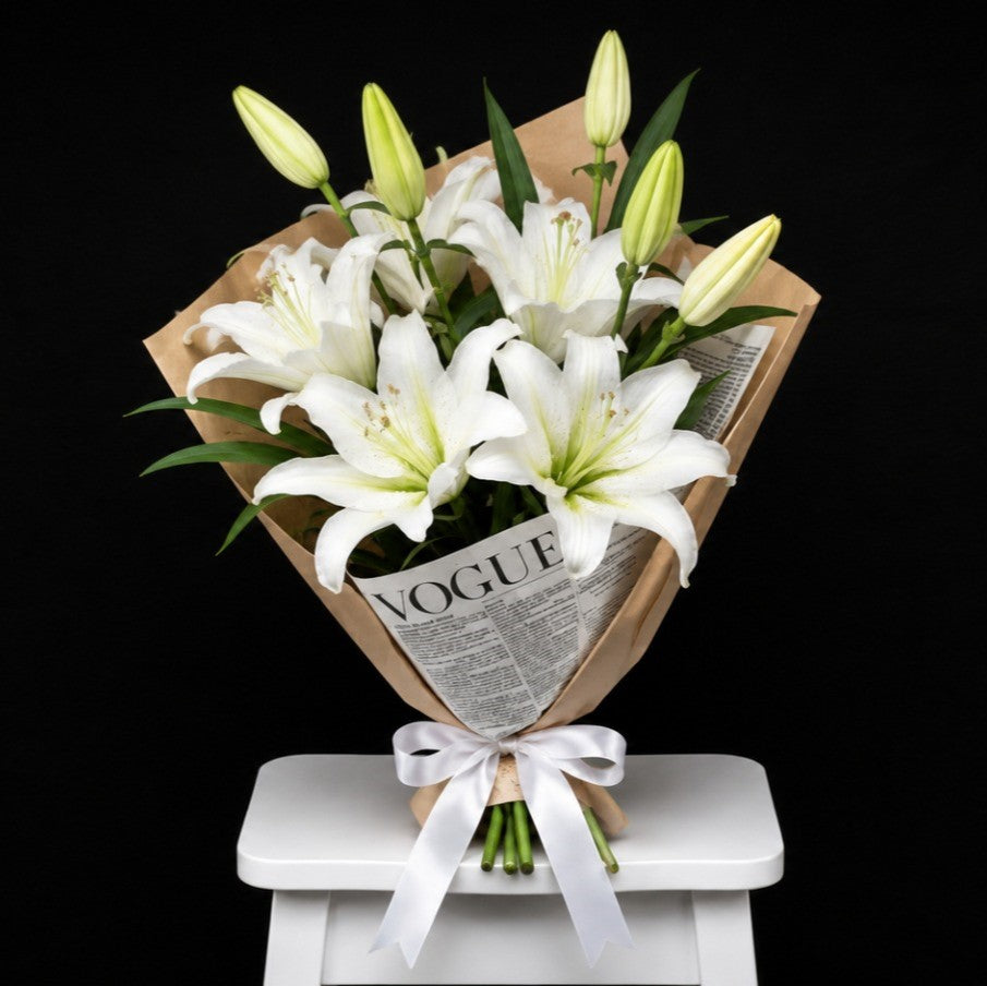 Elegant White Lily Bouquet